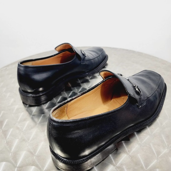 Vintage Salvatore Ferragamo Black Leather Slip on Moccasin Gancini Horsebit 8.5D - Picture 10 of 13